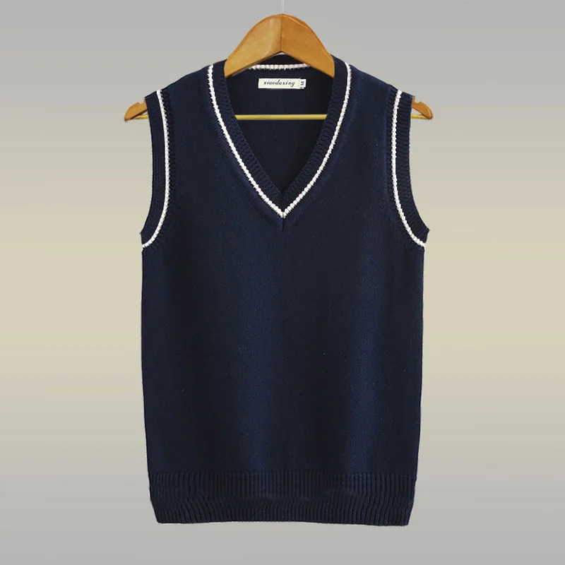 Men's Sweaters Men V-neck Sweater Vest Plus Size S-5XL Sleeveless Jumper Preppy Style Couple Slim Fit Knit Tops Autumn Classic Korean All-match 2