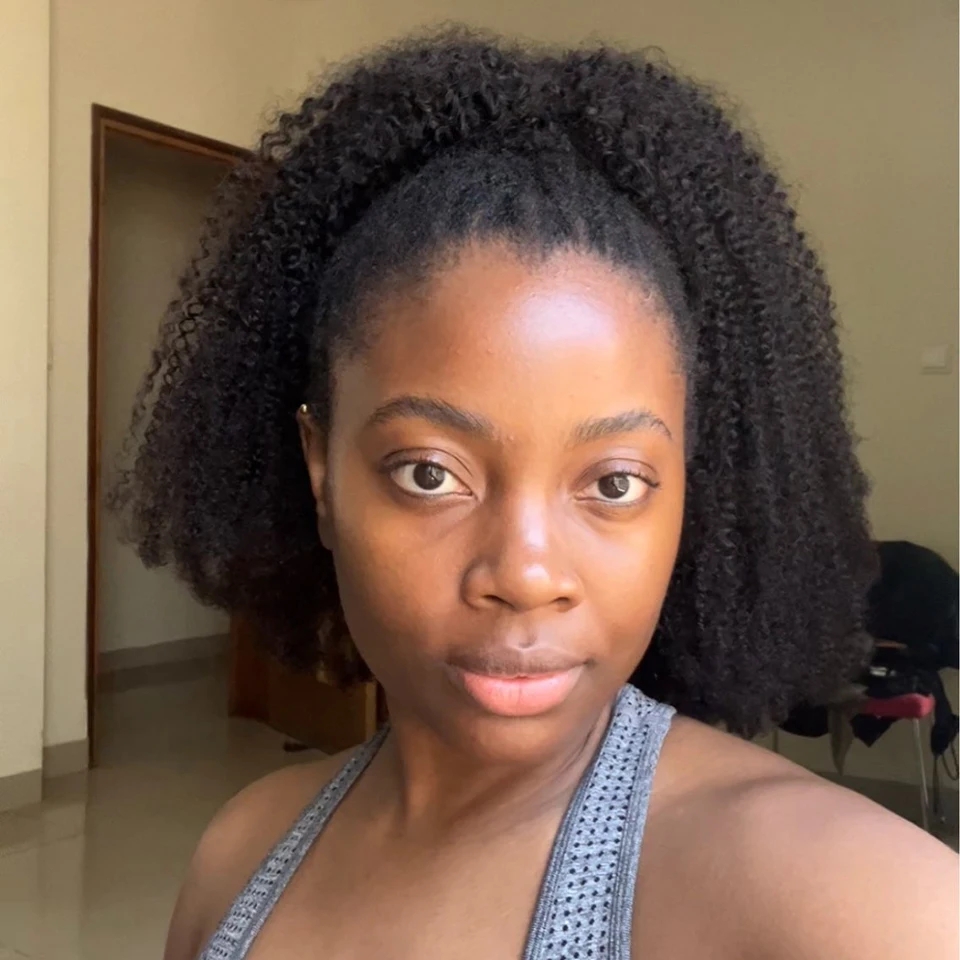 Afro Kinky Curly Drawstring Ponytail Human Hair Brazilian With Afro Clip In Extensions Remy 2 Combs 150g Ponytail hairpiece fast shipping