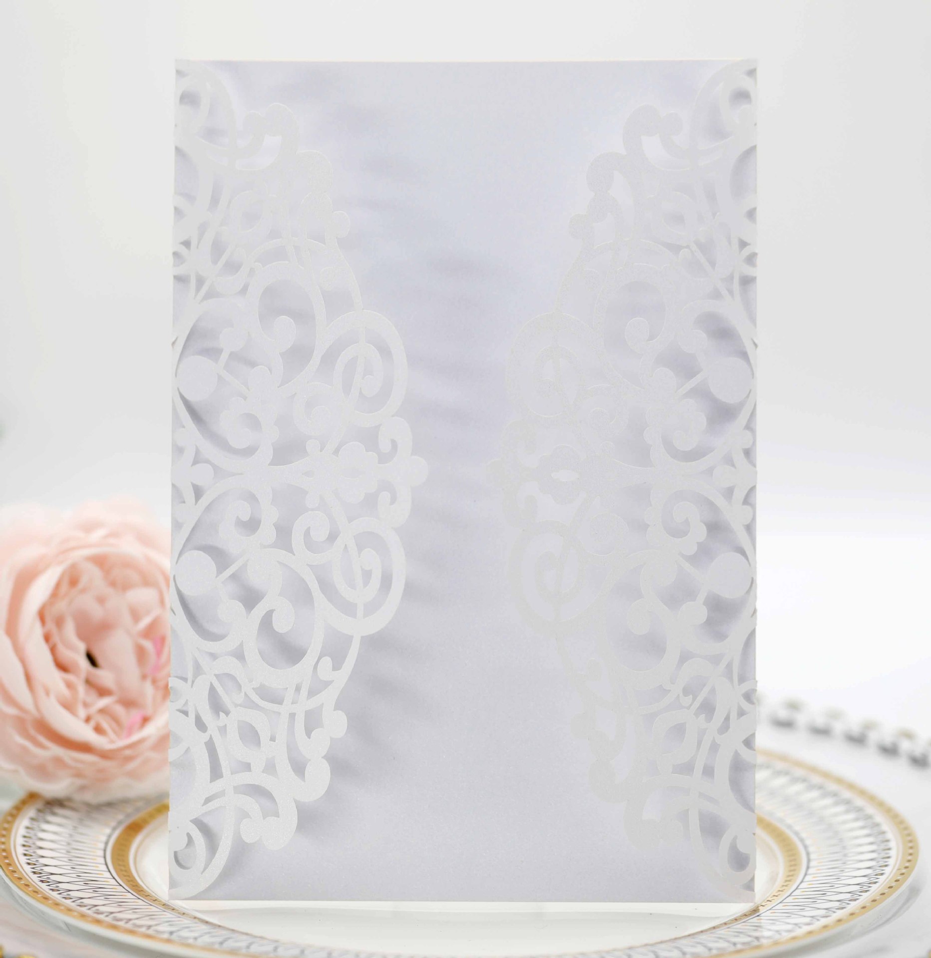 100pcs Wedding Invitations Cards Laser Cut Flower Multi Color Decor Gift Greeting Card Party Supplies