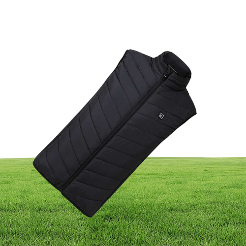 9 Areas Heated Vest Jacket USB Men Winter Electrical Heated Sleevless Jacket Outdoor Fishing Hunting Vest 211019