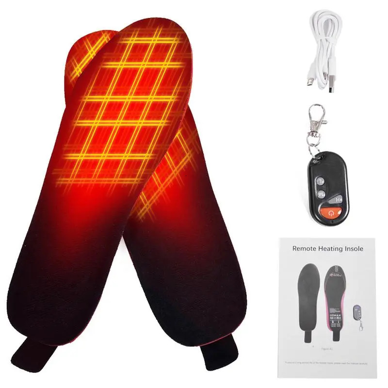 Shoe Parts Accessories Electric Heating Insoles For Winter 2100Mah Rechargeable Remote Control Heated Insole Camping Warm Foot Warmer Can Cut Shoes Pa