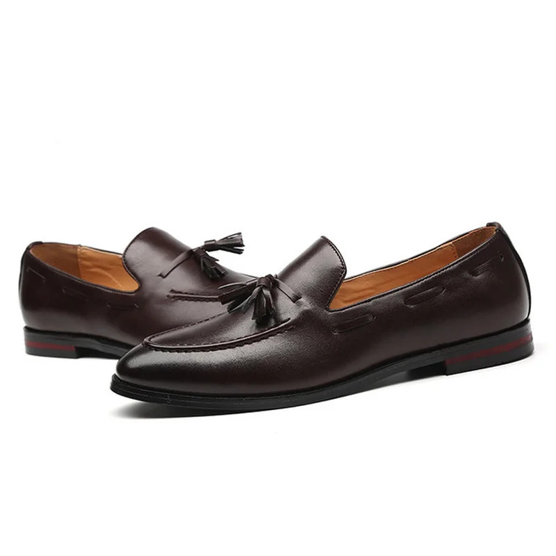 Dress Shoes SpringAutumn Classic Men Business Shoes British Breathable Simple Tassel Style Casual Dress Shoes Mens Loafers Size 37-48 231027