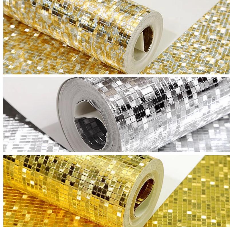 Gold 3D wallpaper personality simple restaurant clothing haircut wallpaper waterproof roll wallpapers