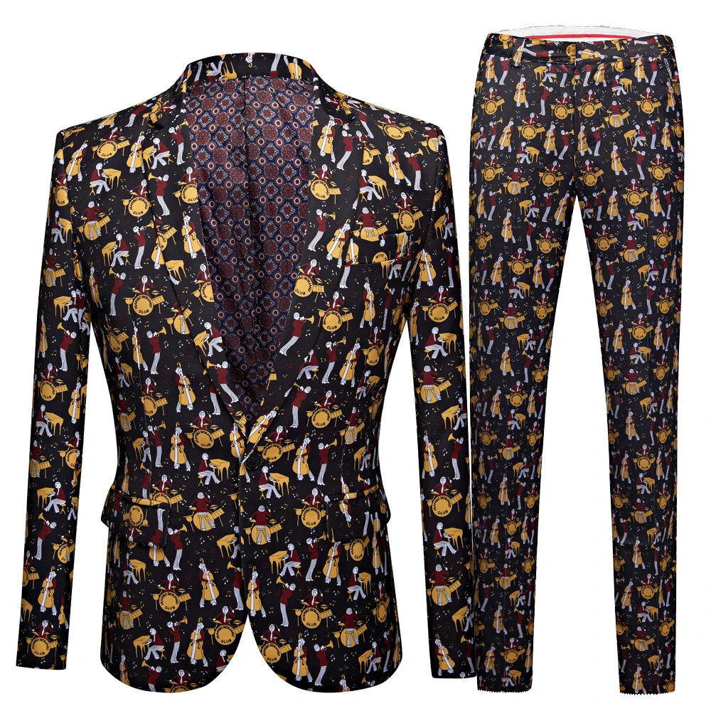 Men's Suits Blazers Men's Suit Fashion Boutique Print Man Suit Slim Fit Male Formal Business Casual Suits Men 2 piece suit Singers Prom Part