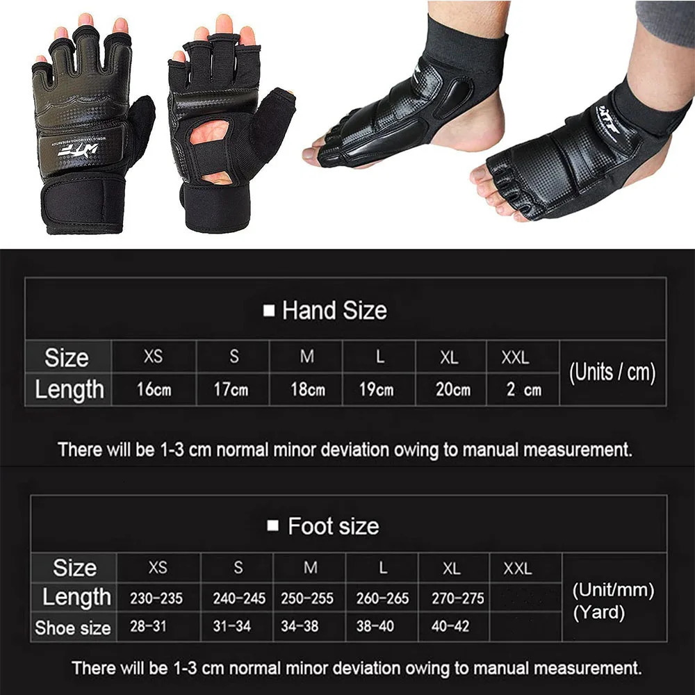 Protective Gear Taekwondo Sparring Palm Gloves Knee Protector Set Shin Guard Men Fight Boxing MMA Adult Children Black Karate Uniform Judo 231030