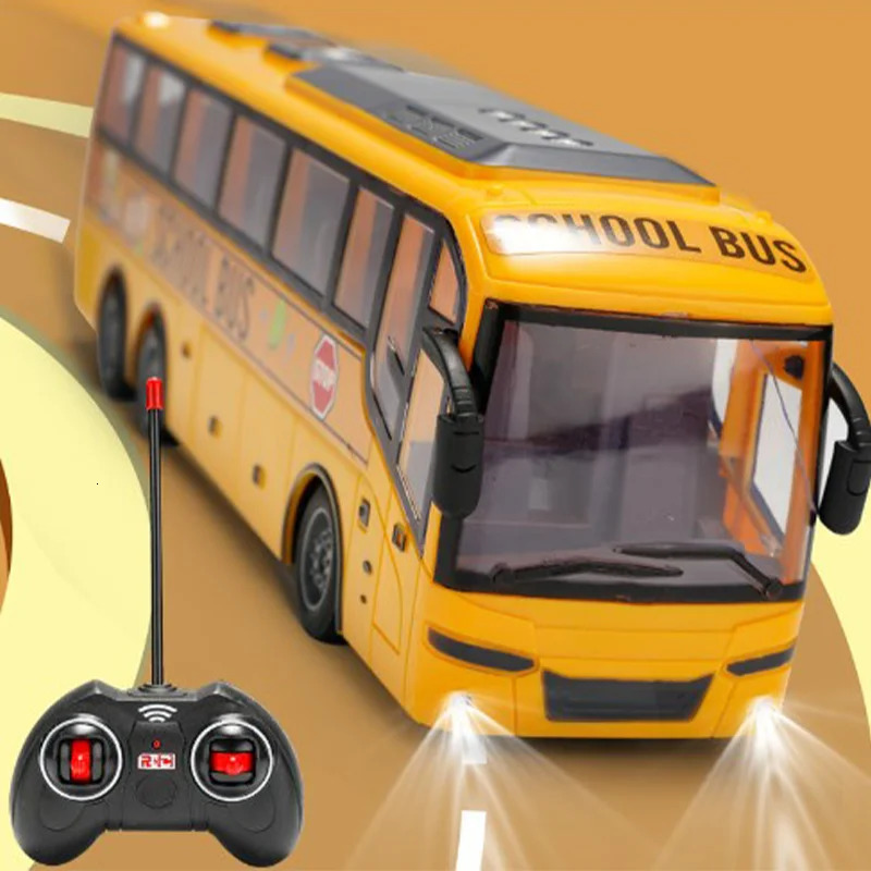 Free shipping RC Car Kids Toy Rc Remote Control School Bus with Light Tour Radio Controlled Electric For Children Toys Gift