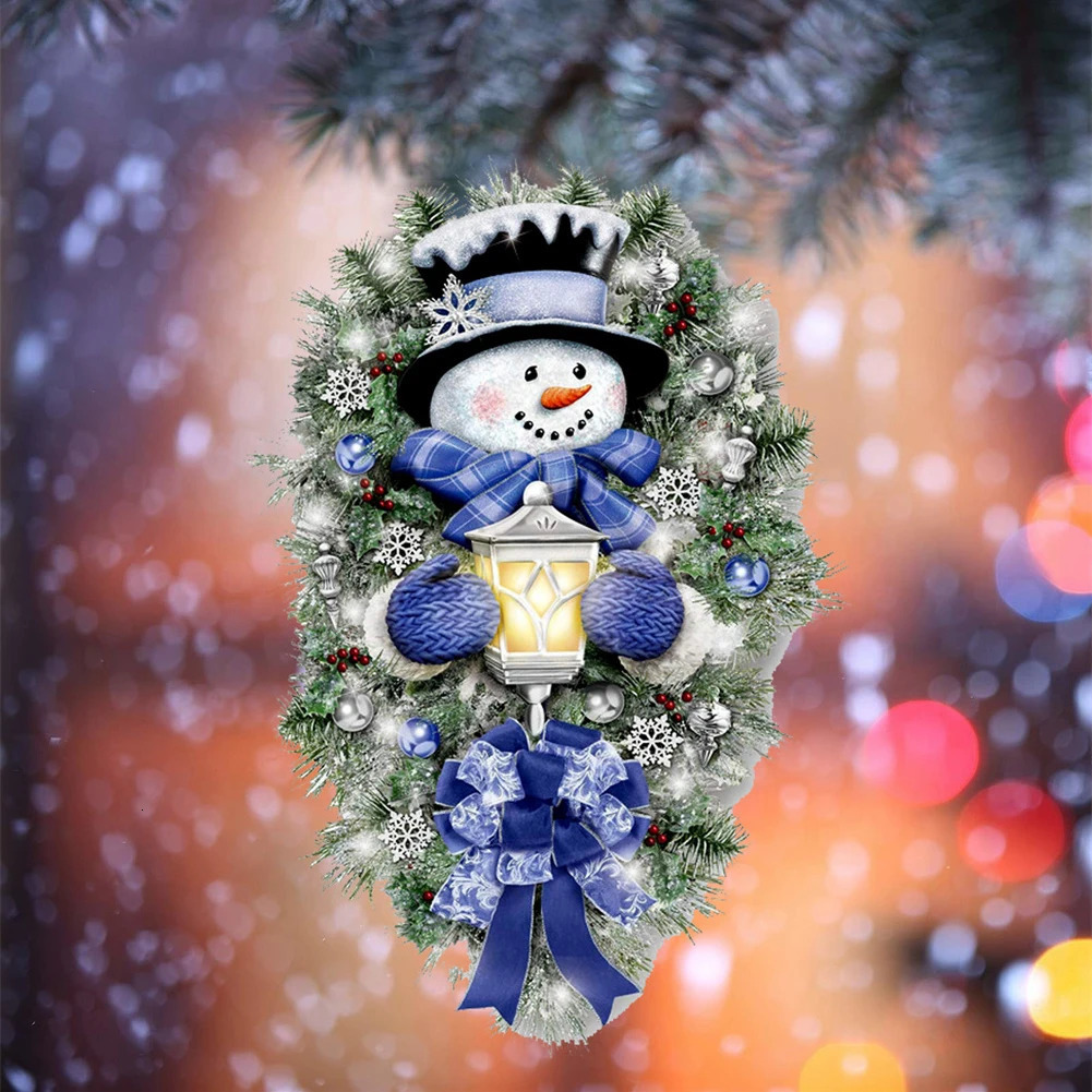 Other Event Party Supplies Christmas Tree Rotating Sculpture Train Decorations Paste Window Stickers Winter Room Home Decor 231030