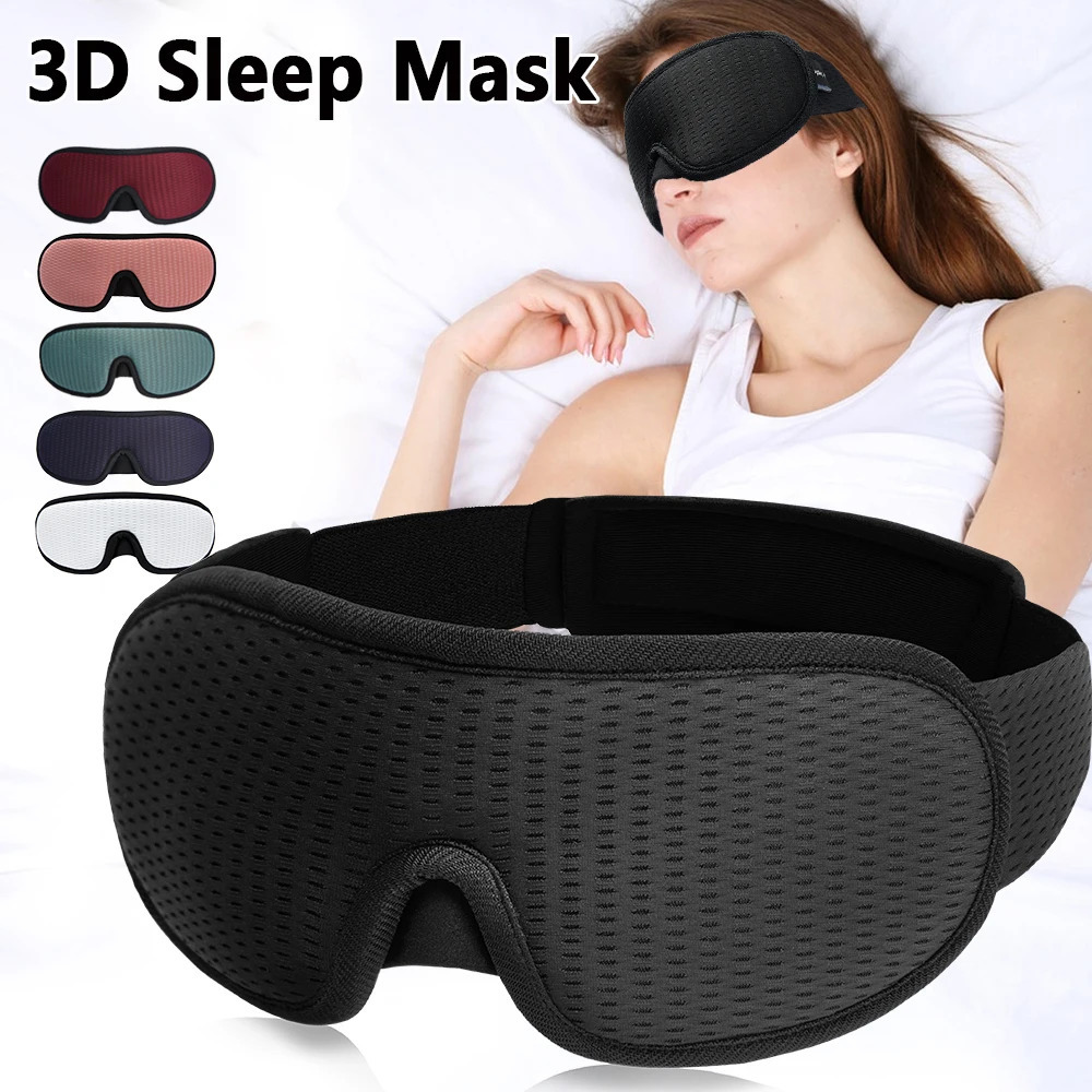 Sleep Masks 3D Sleeping Eye Mask Block Out Light Soft Padded Travel Shade Cover Rest Relax Sleeping Blindfold Eye Cover Sleep Mask Eyepatch 231030