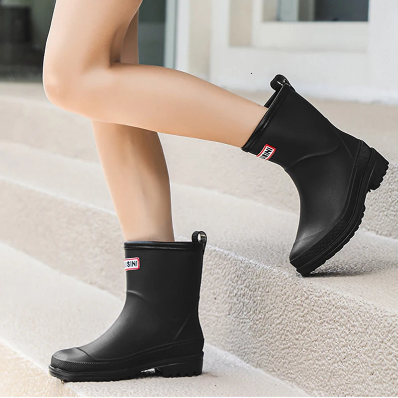 Rain Boots Rain Boots Women Low Non-slip Kitchen Rain Shoes Water Boots Woman Rubber Boots Garden Galoshes Slip-on Rainboots Short Boots 231030