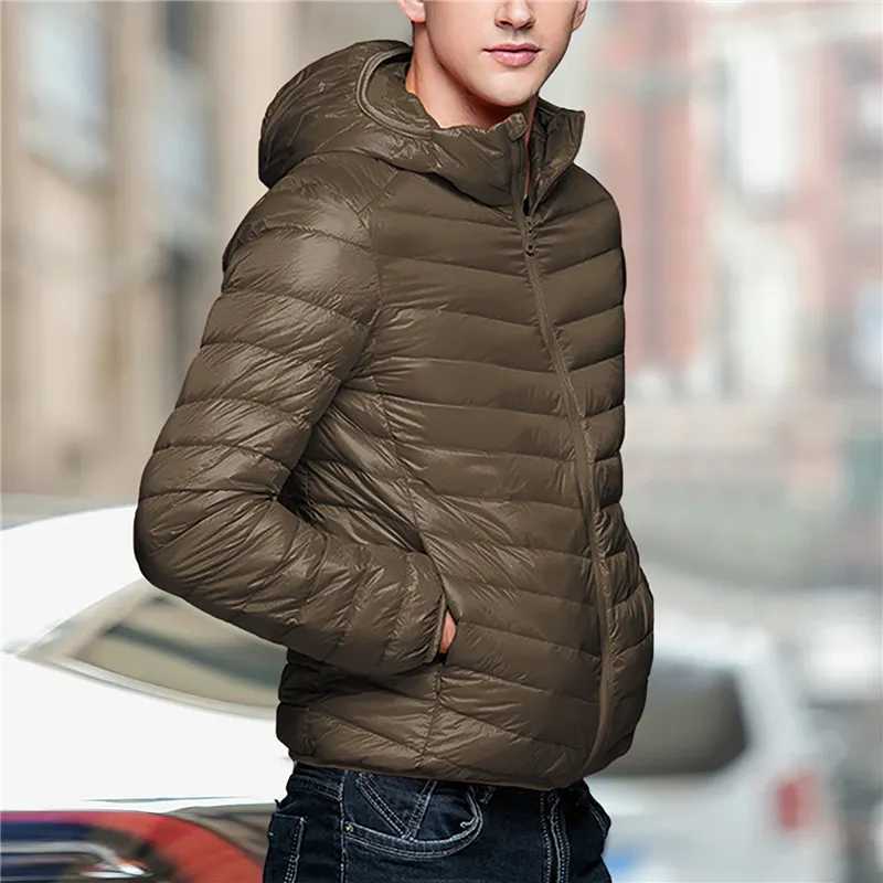 Men's down fall and winter fashion short down jacket 2023 new ultra light down coat portable packable down jacket l231028