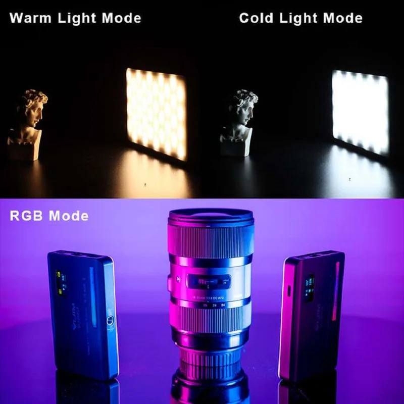 Flash Heads Ulanzi VL120 RGB LED Video Light Camera Full Color Rechargeable 3100mAh Dimmable 2500 9000K Panel P o Studio Lamp 231030