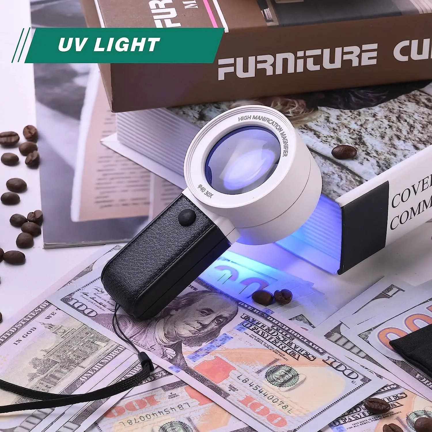 Magnifying Glasses 30X Magnifying Glass With Professional LED Light Double Llayer Optical Glasses Lens Handheld Loupe Magnifier For Jewellery lupa 231