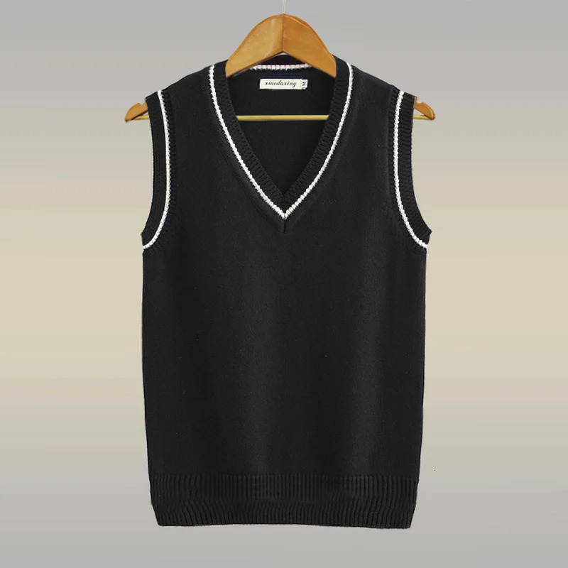Men's Sweaters Men V-neck Sweater Vest Plus Size S-5XL Sleeveless Jumper Preppy Style Couple Slim Fit Knit Tops Autumn Classic Korean All-match 2