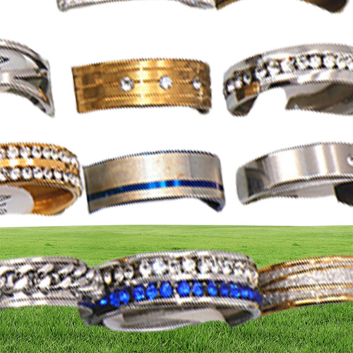 Fashion 100pcsLots Assorted Mens Stainless steel Rings Jewelry Party Gift Wedding Rings For Women Mix Style