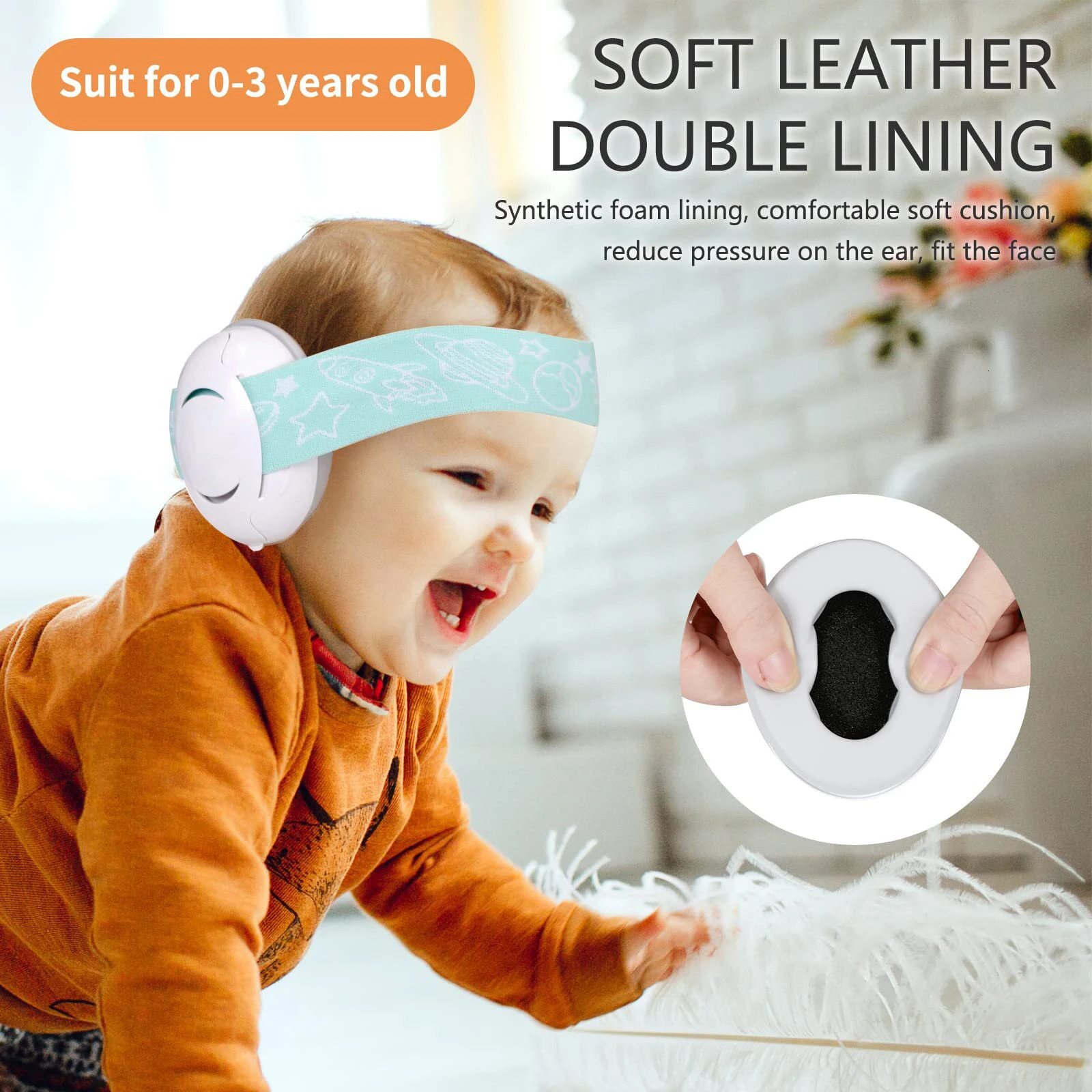 Other Baby Feeding Baby Noise Cancelling Headphones Ear Protection Earmuffs For Infants with Elastic Headband born Airplane Travel Gift 231030