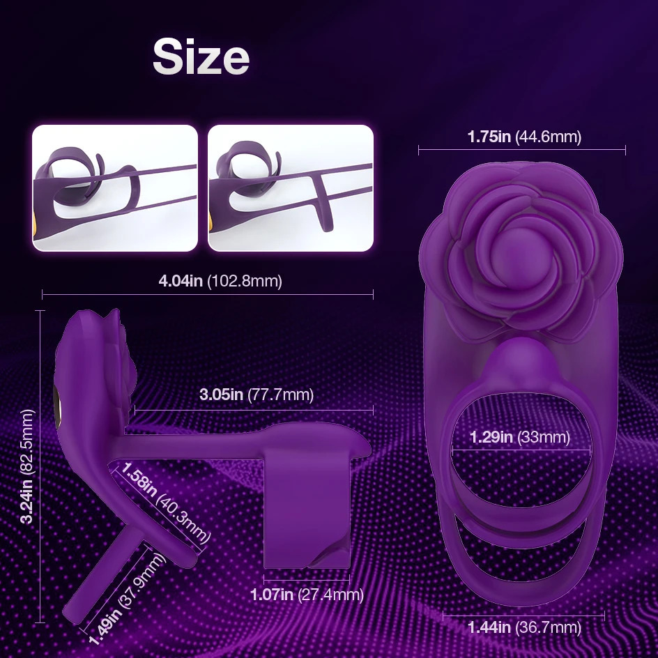 Cockrings BeYoulover Vibrating Penis Ring Delay Ejaculation Cock Ring Female Clitoral Stimulator Rose Shaped Sex Toys Remote for Couples 231030