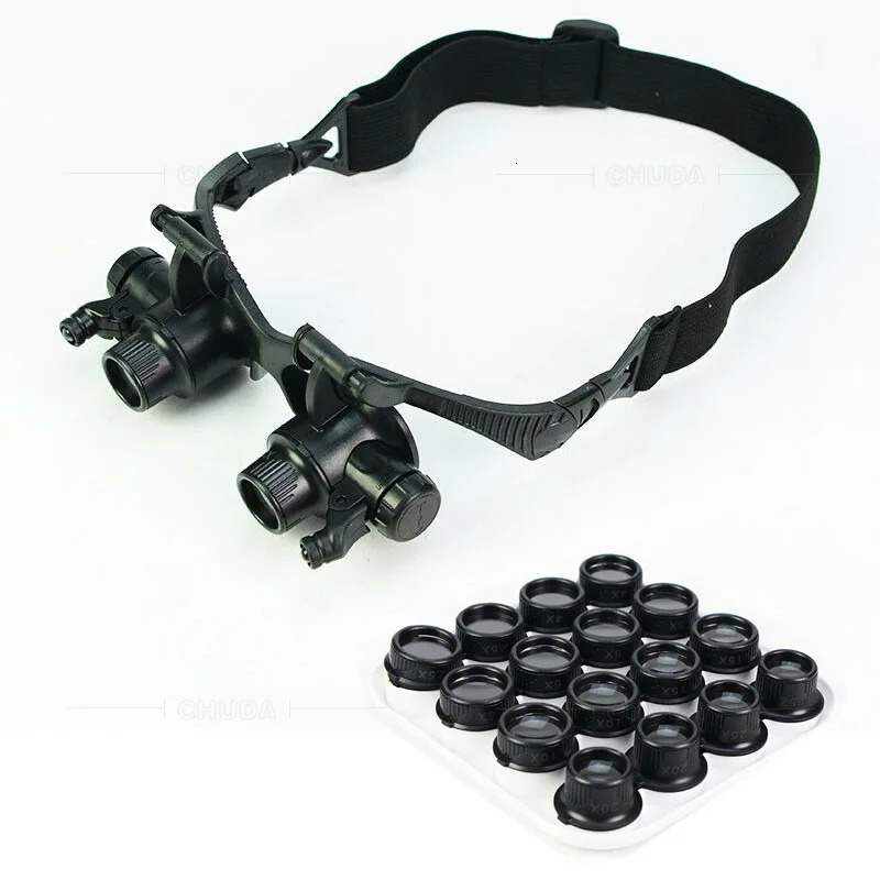 Magnifying Glasses Magnifying Glasses with Led Lights Lamp Interchangeable Lens Tool Repair Reading Magnifier Jeweler Headband Illuminated Loupe 23103