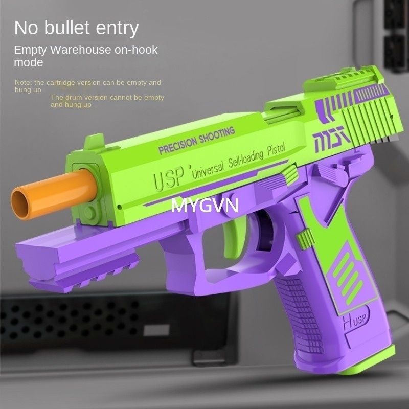 USP Children Carrot Soft Bullet Gun1911 Automatic Reloading Drum Manual Burst Eject The Shell Model Gun Toy Child Adult Birthday Gift