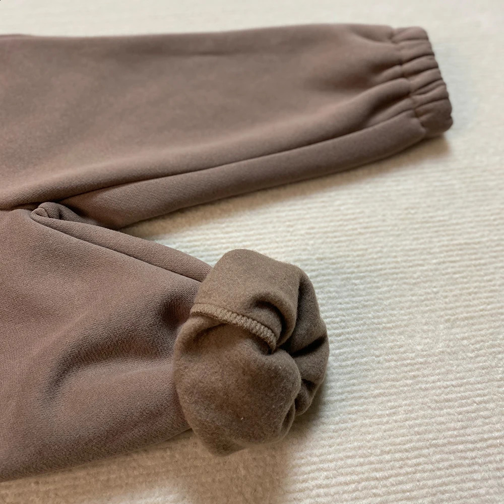 Clothing Sets Childrens Fleece Suits Half Zipper Insulate Sportwear Autumn Baby Boy Girl Clothes Set Pullover Sweater Jacket Top Pants Outfit 231030