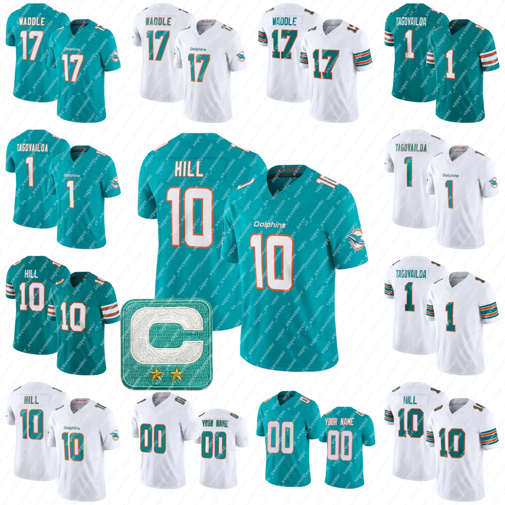 Tyreek Hill Football Jersey Tua Tagovailoa Jaylen Waddle Raheem Mostert De'Von Achane Jalen Ramsey Chop Robinson Jaylen Wright Odell Beckham Jr Larry Csonka