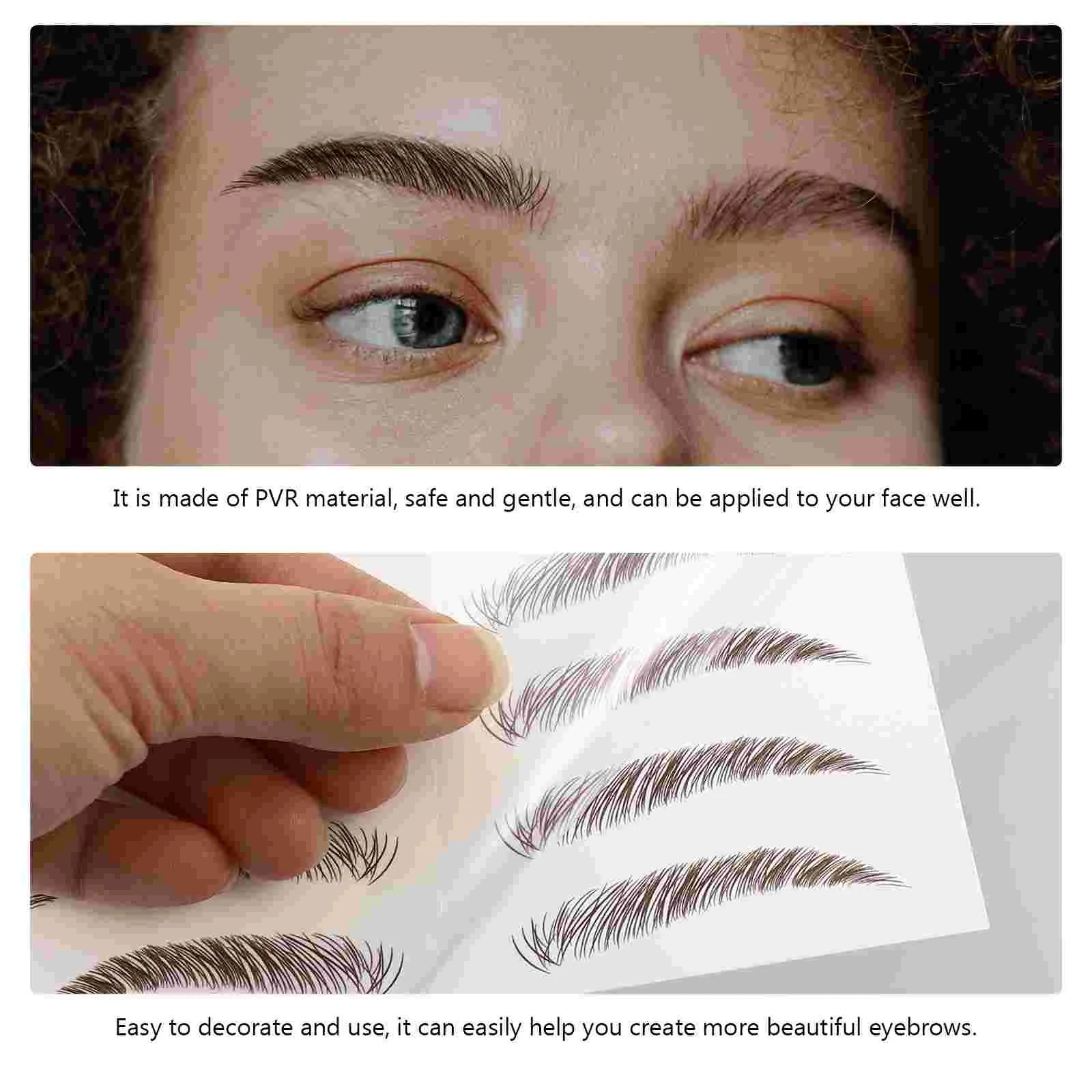 Eyebrow Enhancers 5 Sheets Eyebrow 3D Sticker False Eyebrows Cosmetics Temporary Tattoos Water Proof Stickers Make Pvr Girl Makeup 231031