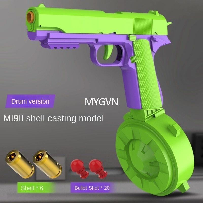 USP Children Carrot Soft Bullet Gun1911 Automatic Reloading Drum Manual Burst Eject The Shell Model Gun Toy Child Adult Birthday Gift