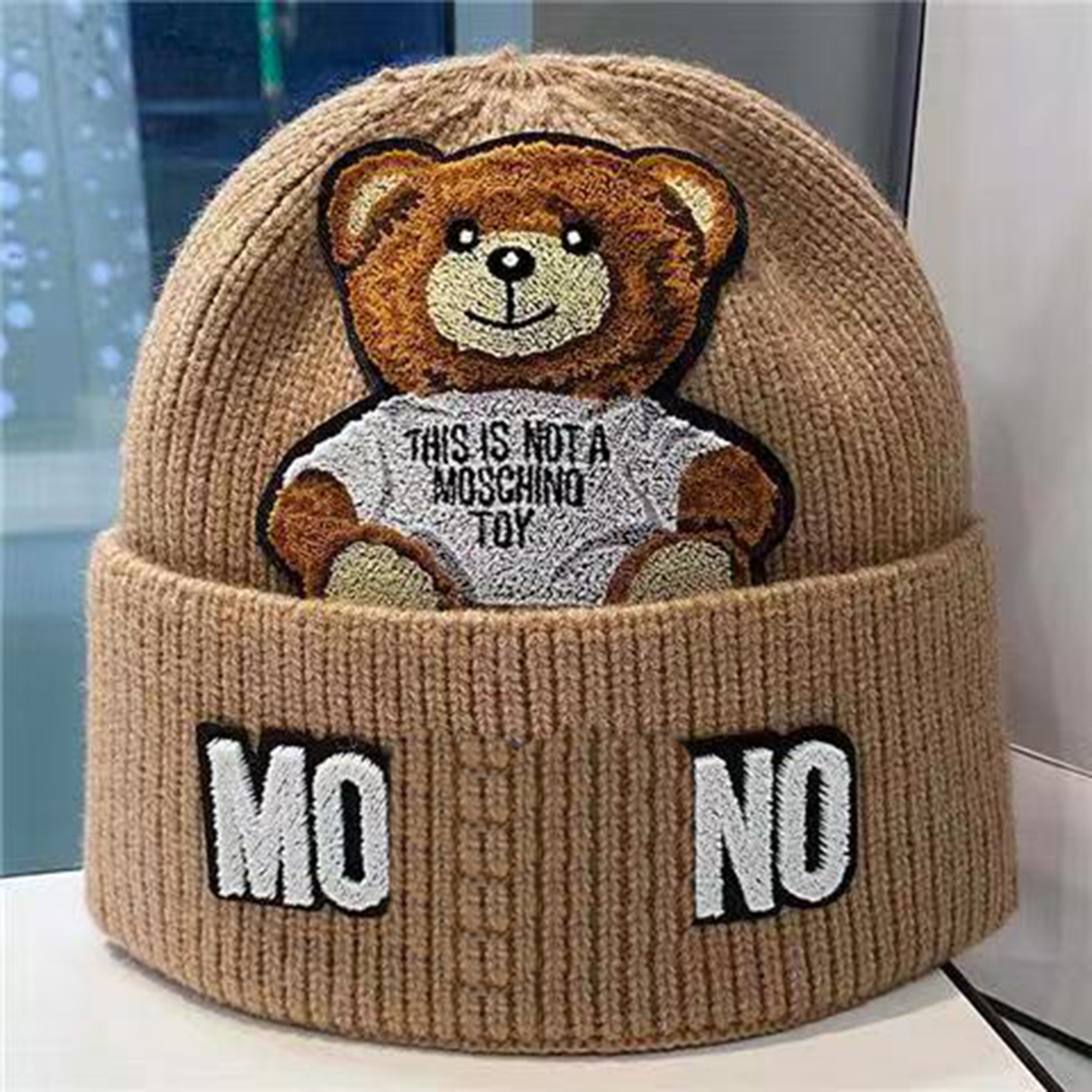 bonnet brute strength bear designer Beanie solid color fashion leisure prevalent versatile beanie warm letter hat