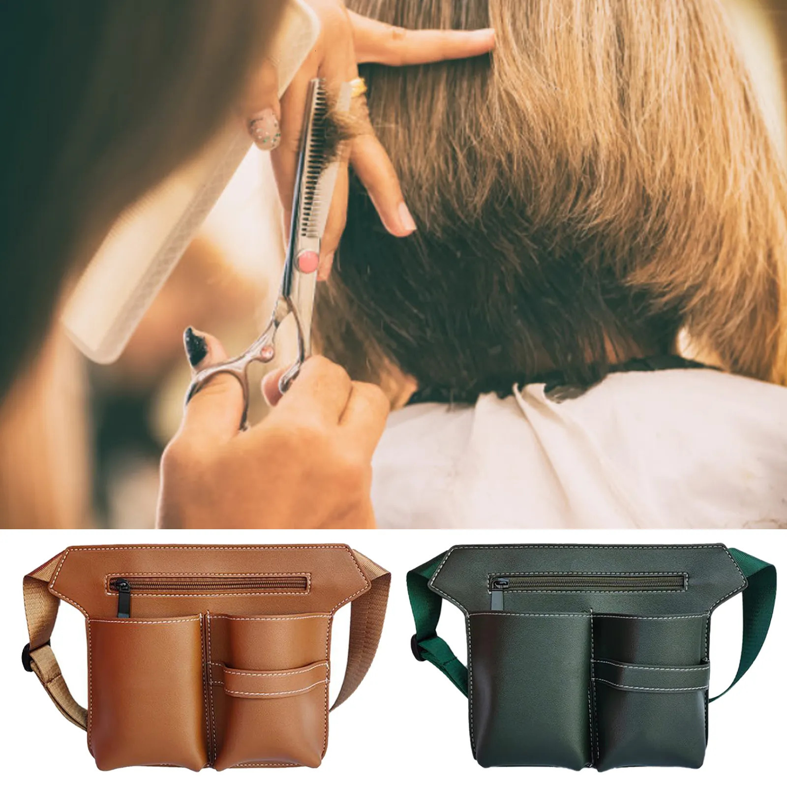 Clips Comb Case Hairdressing Barber Hair Scissor Holster Holder Tool Salon Waist Pack Belt PU Leather Bag 231030