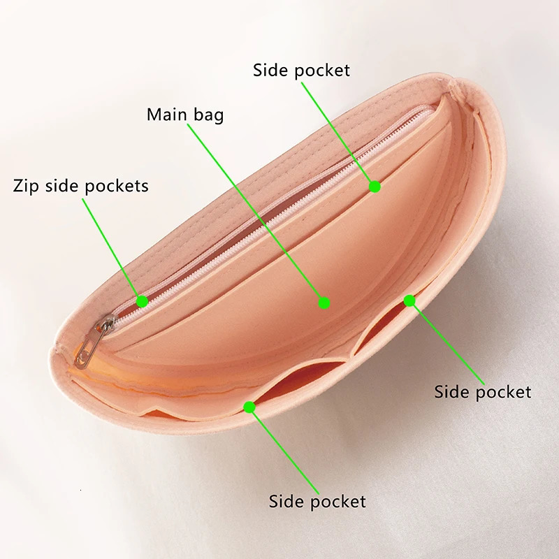 Evening Fits WAIST er Bag Felt Cloth Travel Insert Cosmetic Woman Makeup Oval Storage Organizer Bags 231031 e104