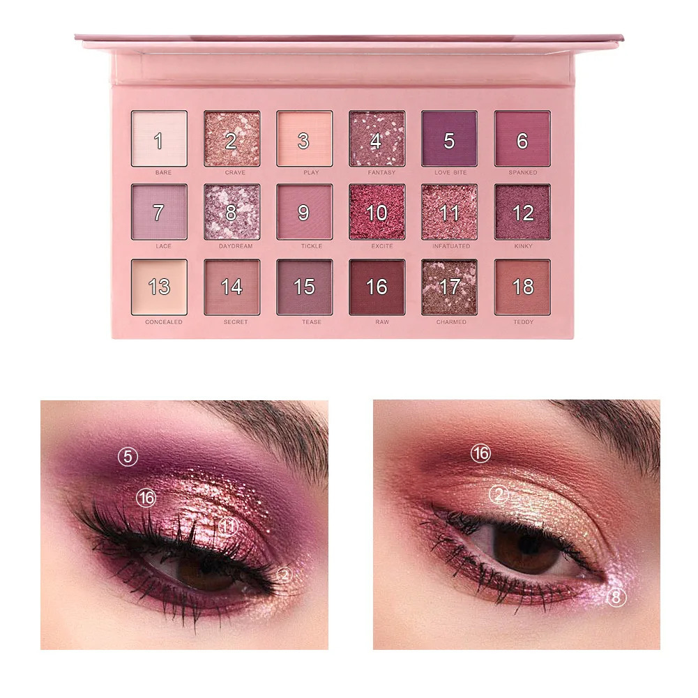 Eye Shadow MISS ROSE 18 Color HUDA Pearlescent Matte Eye Shadow Professional Color Make-up Multicolored Eye Shadow Disc 231031