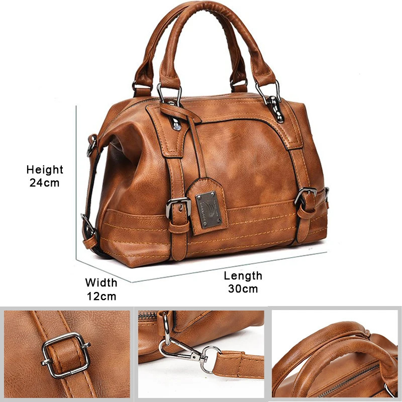 Bags Women's Vintage Shoulder Bag PU Leather New Travel Purse Fashion Handbags for Work Casual Shopping with Removable Strap 231031