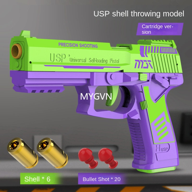 USP Children Carrot Soft Bullet Gun1911 Automatic Reloading Drum Manual Burst Eject The Shell Model Gun Toy Child Adult Birthday Gift