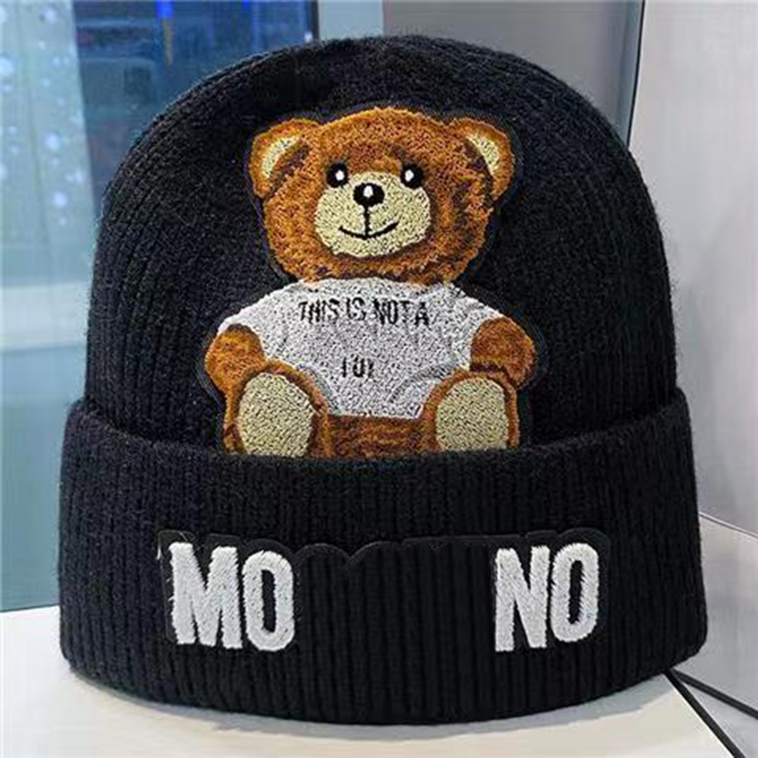 bonnet brute strength bear designer Beanie solid color fashion leisure prevalent versatile beanie warm letter hat