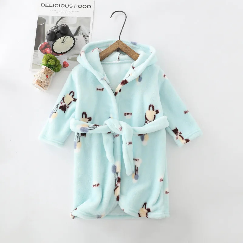 Pajamas Autumn And Winter Girls Robes Baby Girls Sleepwear Bathrobe Girl Princess Robes Kids Hooded Homewear Cartoon Child Pajamas 231031