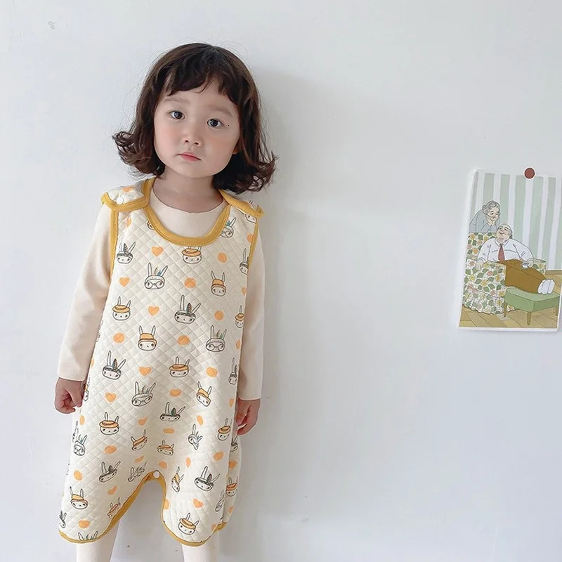 Sleeping Bags Quilted Cotton Toddler Baby Sleeping Bag Sleeveles Toddler Girls Boys Wearable Blanket born Bedding Sleeping Sack 231031