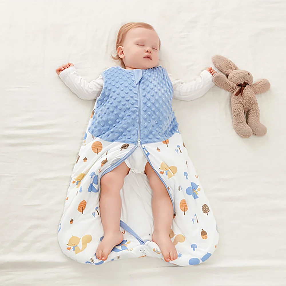 Sleeping Bags Baby Sleepsack 3-24Months Autumn Baby Sleeping Bag Blanket 1.5Tog Doudou Soft Feeling Starfish Shell Print Vest Style 231031