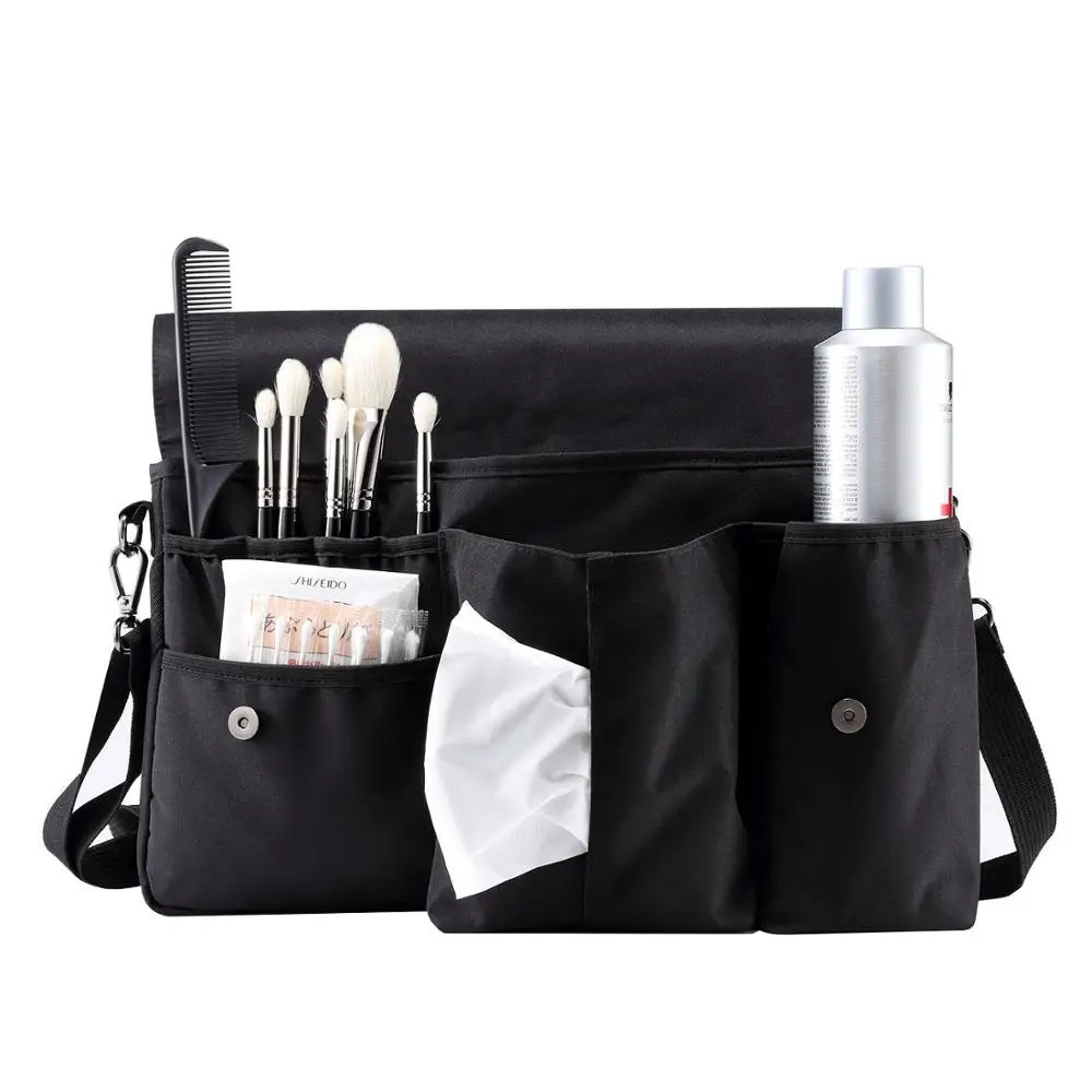 Cosmetic Bags Cases Rownyeon Makeup Artist Bag Studio Bag Waist Bag Brushes Storage for Makeup Artist Hair Stylist with Tissue Pocket Brushes Holder 2