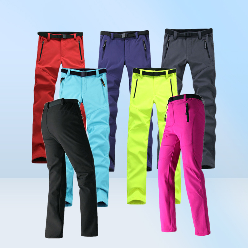 WholeWomen Thick Warm Fleece Softshell Pants Fishing Camping Hiking Skiing Trousers Waterproof Windproof New Pantolon RW
