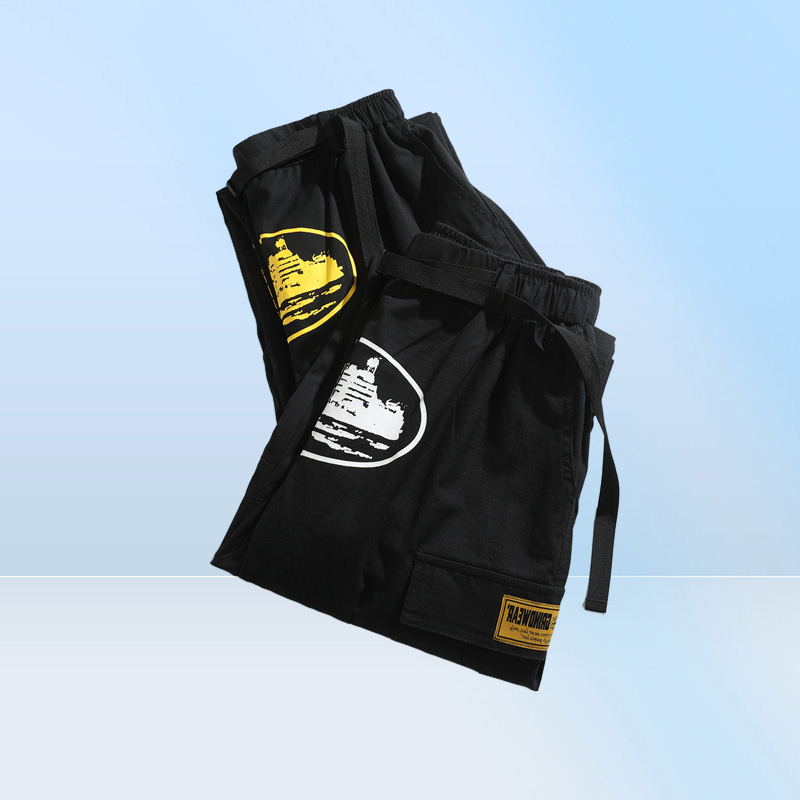 Men039s Pants Cargo Mens Streetwear Hip Hop Printed Casual Trousers Military Retro Multipockets Straight Loose Overalls Couple