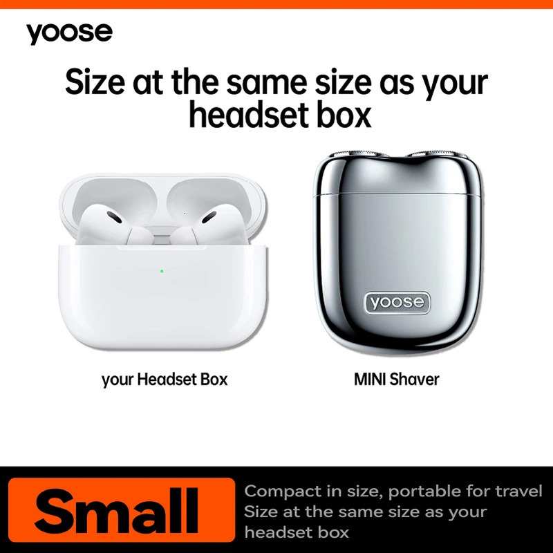 Electric Shavers yoose Mini Electric Razor for Men Waterproof Shavers for men Electric Shavers Wet Dry USB-CRechargeable Portable Leather Case 231030