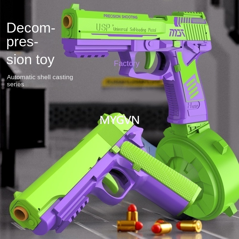 USP Children Carrot Soft Bullet Gun1911 Automatic Reloading Drum Manual Burst Eject The Shell Model Gun Toy Child Adult Birthday Gift