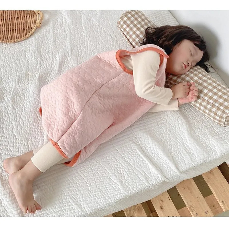 Sleeping Bags Quilted Cotton Toddler Baby Sleeping Bag Sleeveles Toddler Girls Boys Wearable Blanket born Bedding Sleeping Sack 231031