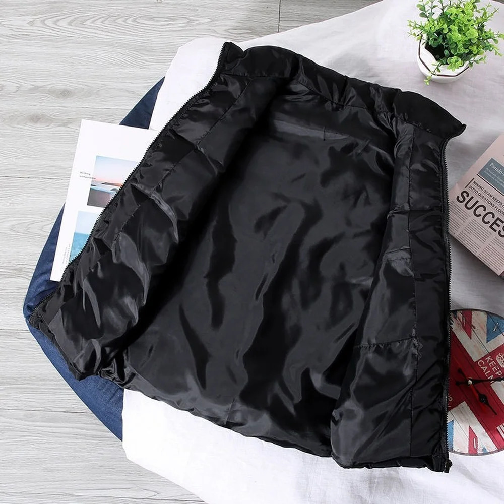 Men's Vests White Vest Jacket Men Slim Fit Stand Collar Sleeveless Puffer Jackets Spring Autumn Casual Waistcoat Warm Coat Trends 231031