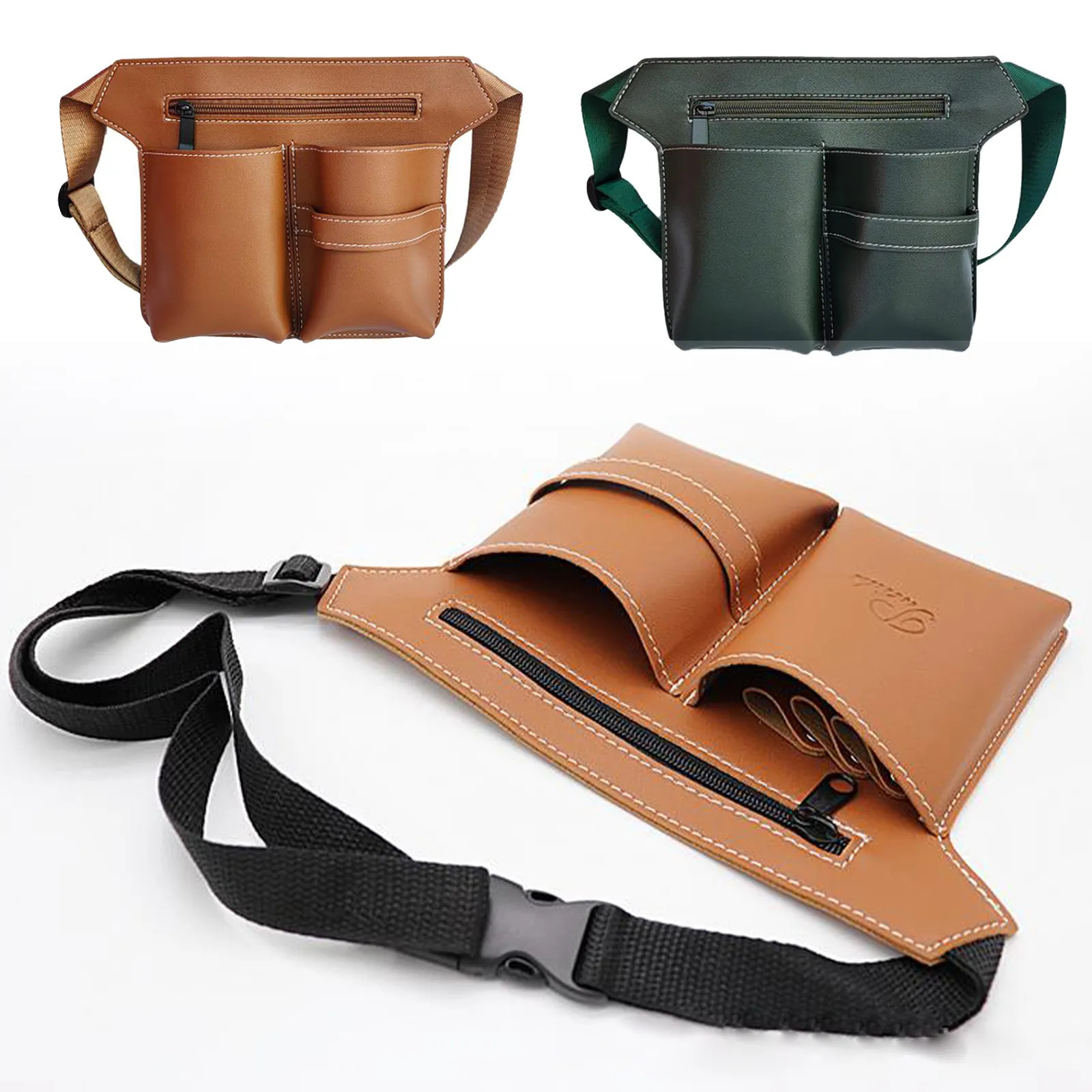 Clips Comb Case Hairdressing Barber Hair Scissor Holster Holder Tool Salon Waist Pack Belt PU Leather Bag 231030