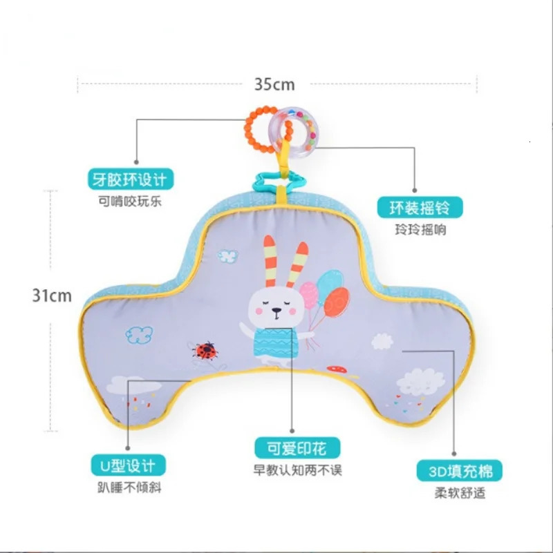Pillows Baby Pillow Tummy Time Toy Lying Pillow High Contrast Double-Sided Sensory Toy born Head-up Training Baby Pillows Gifts 231031