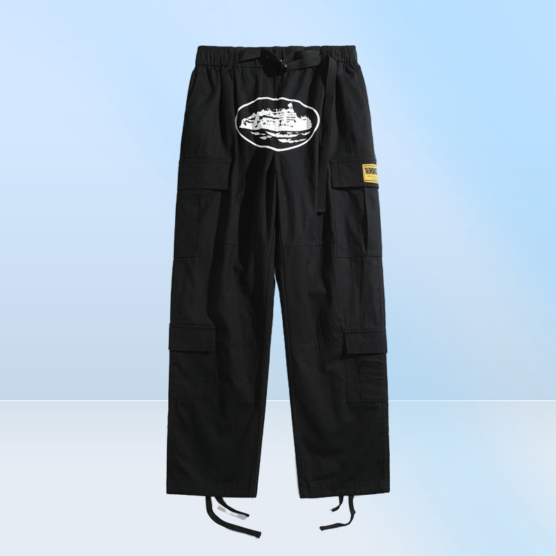 Men039s Pants Cargo Mens Streetwear Hip Hop Printed Casual Trousers Military Retro Multipockets Straight Loose Overalls Couple