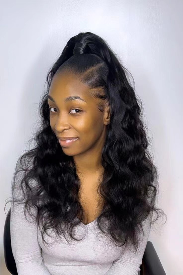 water wave curly ponytail human hair natural 100 human hair afro puff ponytail natural wave 140g 120g 160g black 1b