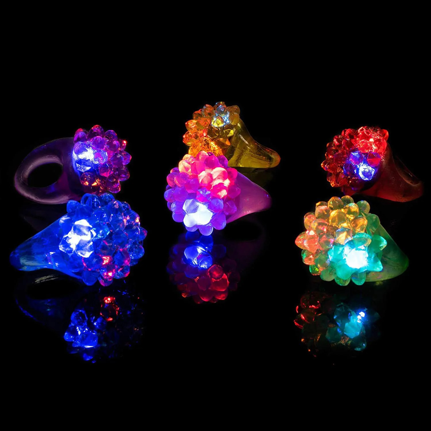 Led Rave Toy 10/20/30/40/50/60pcs Glowing Rings LED Light Up Luminous Rings Party Favor Toys Flash Led Lights Glow In The Dark Party Supplies 231030