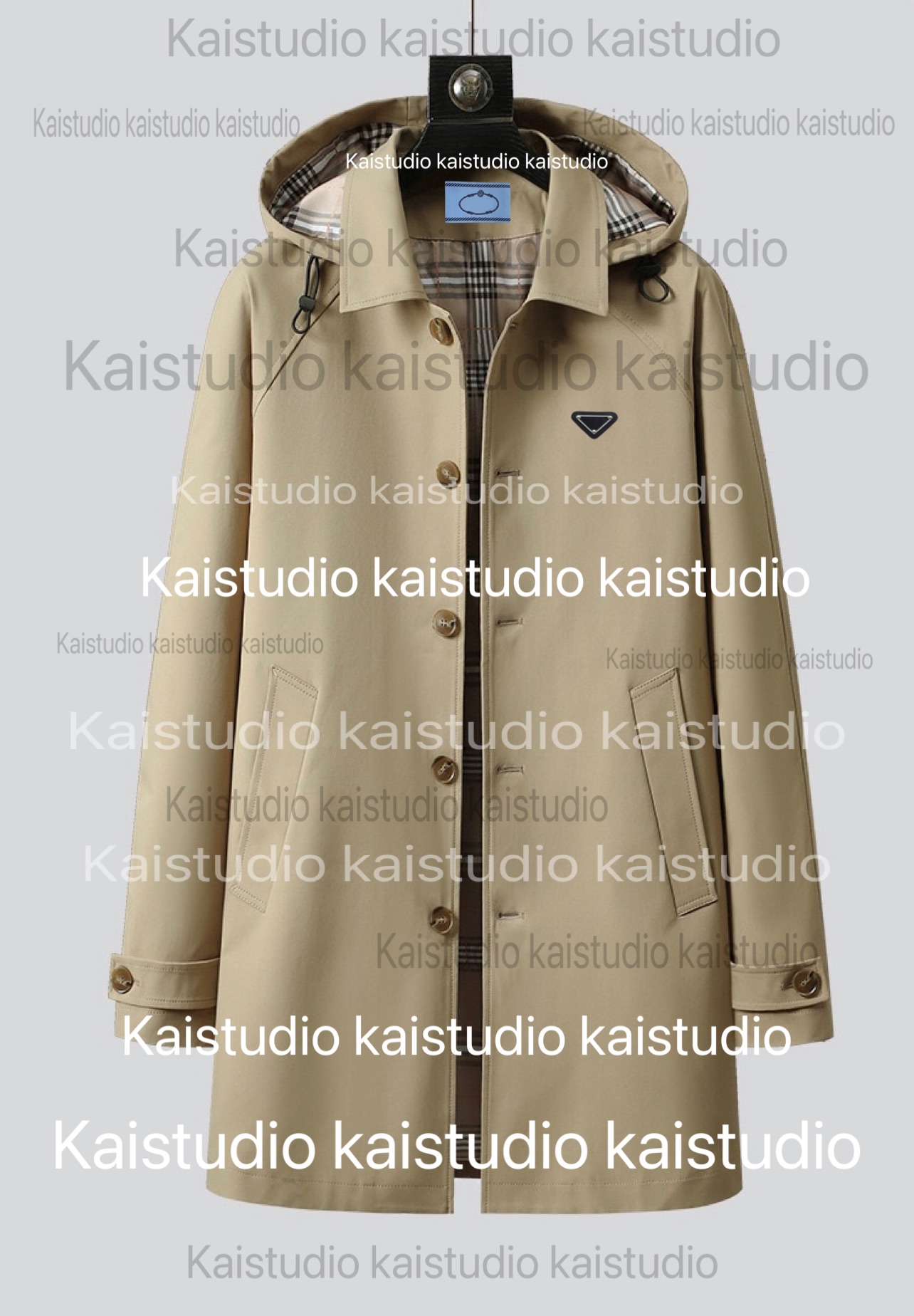 2023 Autumn/Winter Design Windbreaker Men's and Women's Casual Versatile Jacket Mid length Hooded Windbreaker Coat