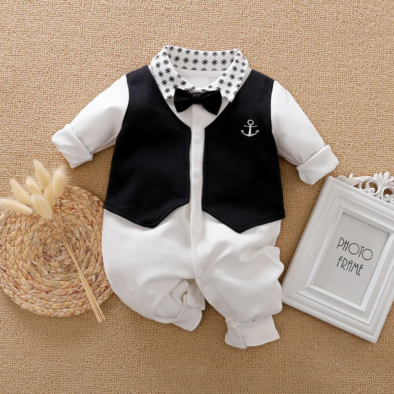 Rompers Baby Boy Clothes Overalls 0 To 3 6 9 12 18 Months borns Romper Playsuits Jumpsuit Child Gentleman Costume Outfits 231030
